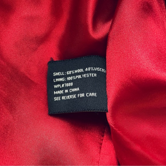 Miss Sixty M60 Wool Blend Coat Women’s Size Small Red Lining Black Belated - Picture 7 of 13